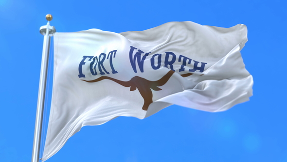 Flag of Fort Worth City of Texas in United States of America