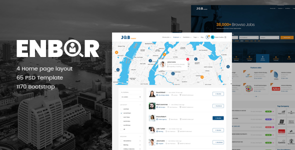 Enbor - Job Board PSD Template