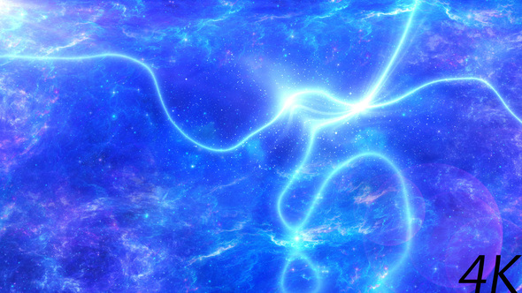 Abstract Blue Space Background with Shine and Energy Wave alt