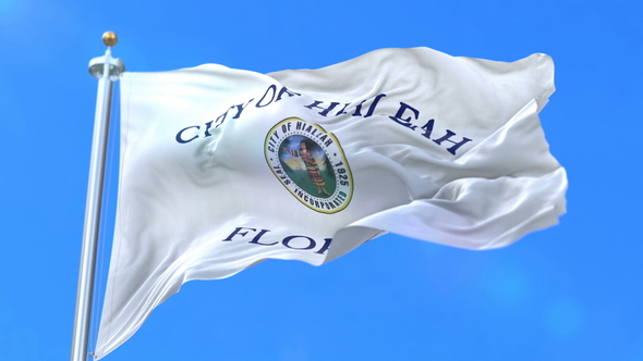 Flag of Hialeah City of Florida in United States of America