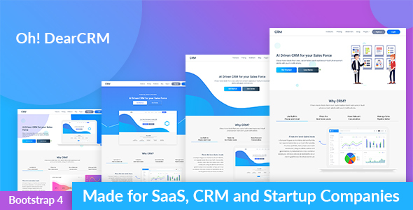 OhDearCRM - Szablon strony docelowej aplikacji SaaS &amp; CRM