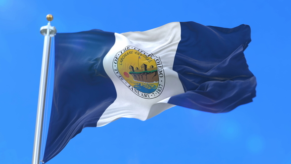 Flag of Toledo City of Ohio in United States of America