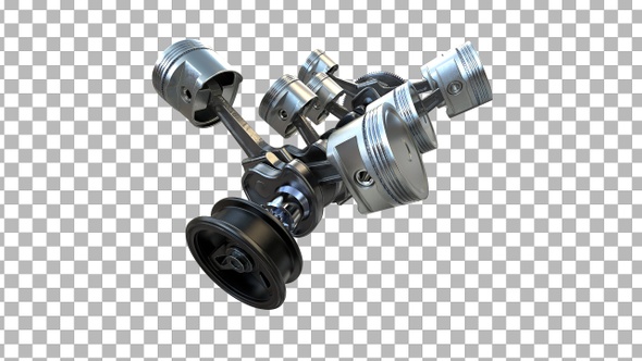 Engine Pistons V8 animation