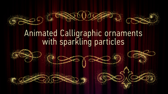 Fairy Golden Ornaments With Sparkling Particles