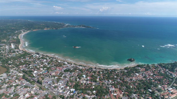 Flying into a Tropical Bay