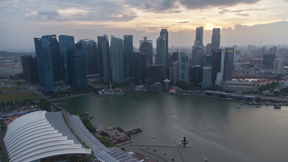 Singapore Skyline Cityscape Sunset