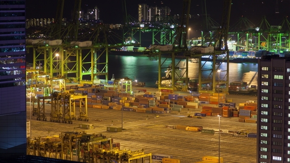 Singapore Night Container Terminal