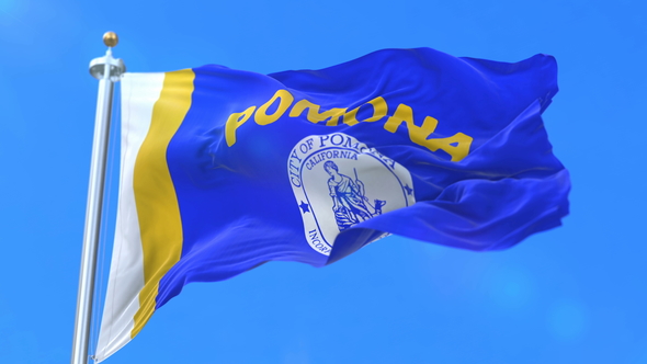 Flag of Pomona City of California in United States of America