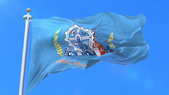 Flag of Milwaukee City of United States of America