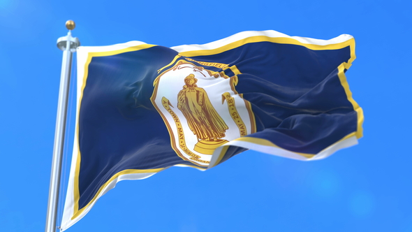 Flag of Springfield City of Massachusetts in United States of America