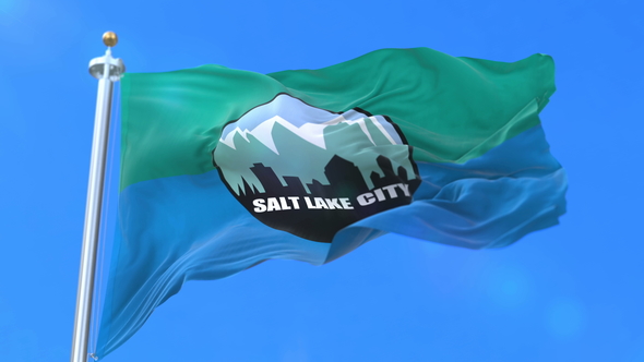 Flag of Salt Lake City of Utah in United States of America