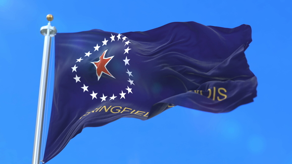 Flag of Springfield City of Illinois in United States of America