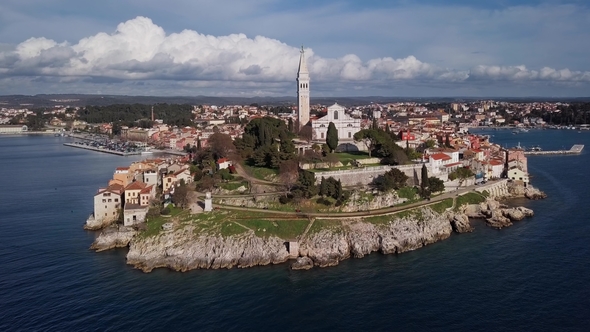 Aerial View of Rovinj, Croatia