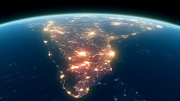 4K Earth Night Close Up High Detail India