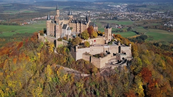 Aerial View of Hohenzollern Castle, Germany