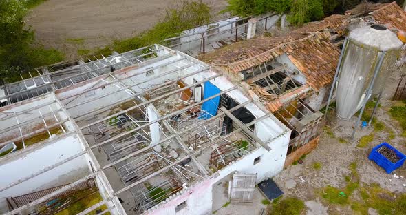 An Abandoned and Destroyed Farm Building