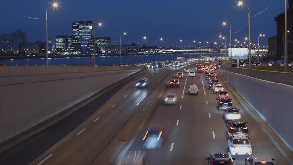 Cars Moving along Motorway