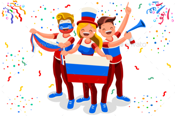 Russian Football Team Flag