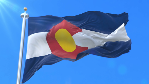 Flag of Colorado state in United States