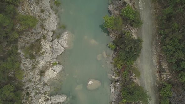 Aerial Footage of the Mountain River