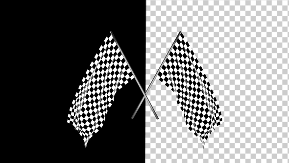 Checkered Race Flag Waving with an Alpha Channel