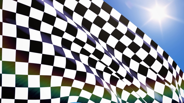 Checkered Race Flag Waving