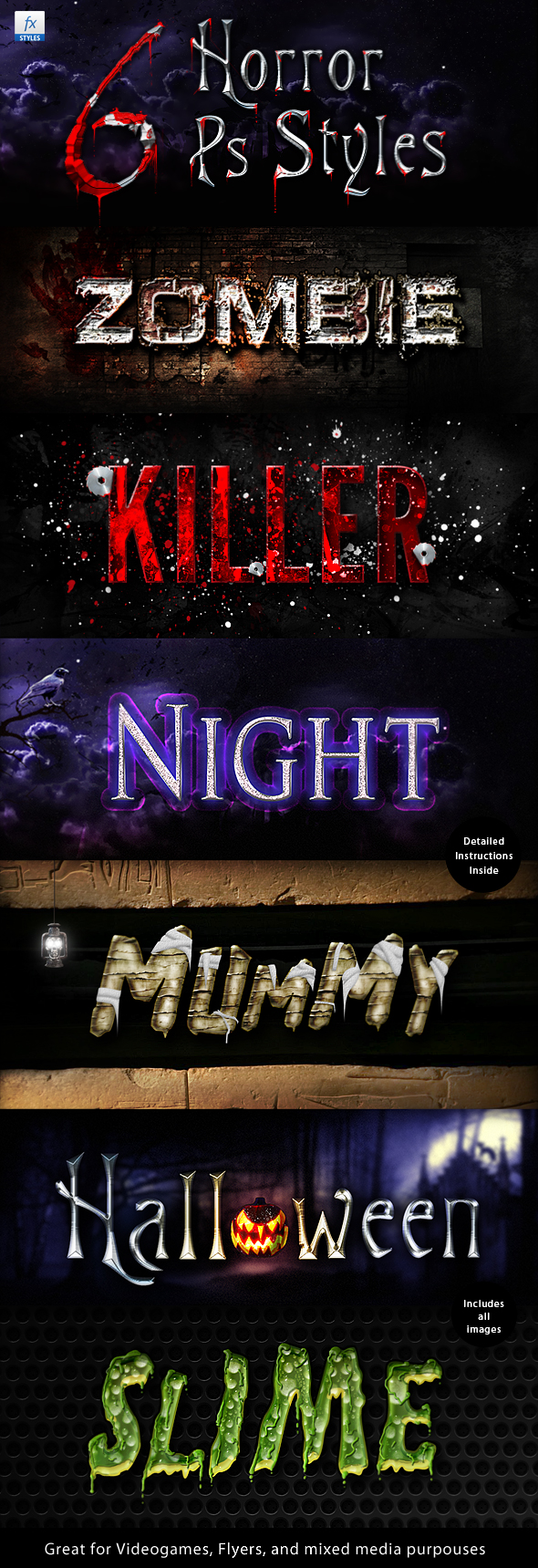Horror Halloween Creepy Layer Styles Text Effects