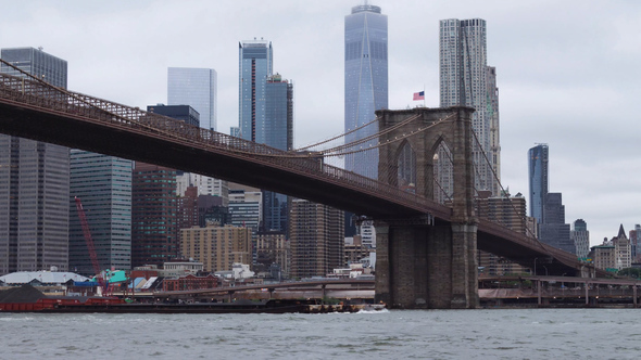 Brooklyn Bridge and the East River in New York City