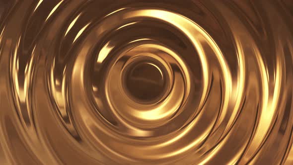 Abstract Loop Ripple Gold 3d Wave