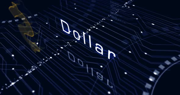 Dollar currency icon and USD money symbols loop cyber concept alt