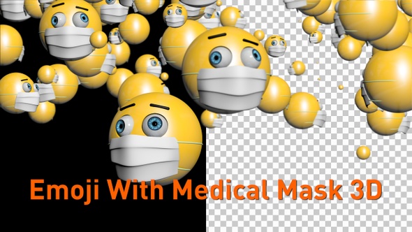 Emoji With Medical Mask 3D 2