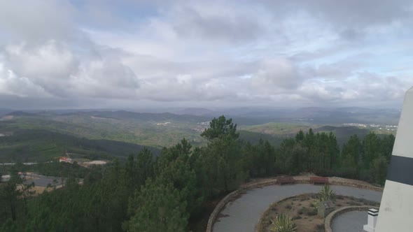 Aerial shot with Drone of Geographical center Picoto Melrica in Vila de Rei