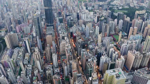 Top view of Hong Kong city