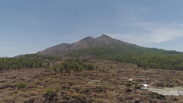 Mountain Landscape with Volcano Batur