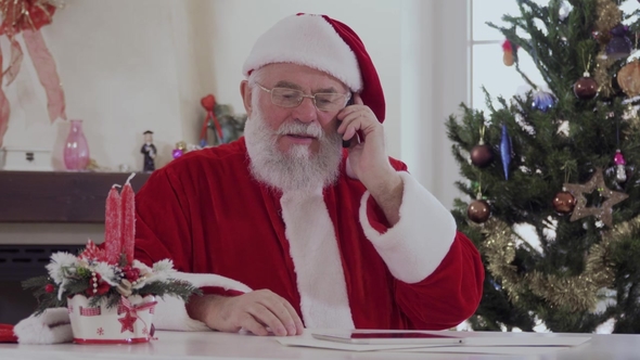 Santa Is Talking on the Phone