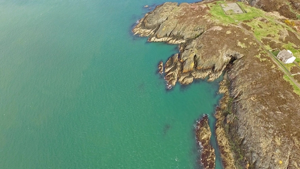 Aerial View of the Beautiful Coast at Amlwch, Wales - United Kingdom