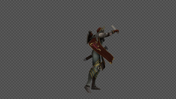 Female Woman Soldier Holding Sword And Shield Attack2 Pack 4In1 alt