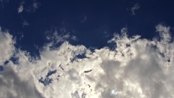 Blue Sky with Clouds and Sun. Summer Sky with Bright Sun and Lensflares   Video