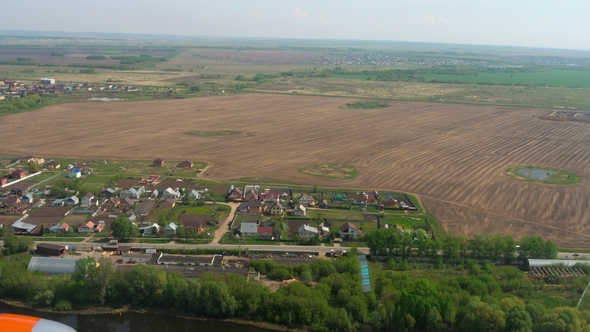 Aerial View From Descending Airplane