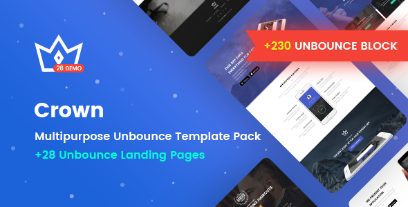 Crown – Multipurpose Unbounce Landing Pages Pack