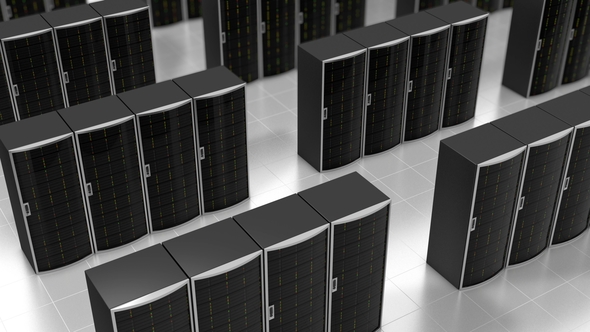 Rows of Server Racks in Cloud Datacenter alt
