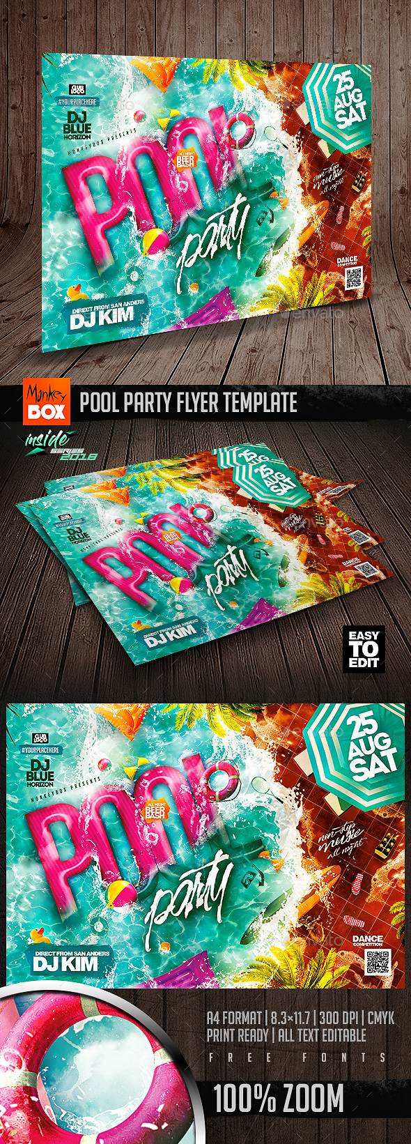 Pool Party Flyer Template Graphics Designs Templates