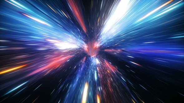 Abstract Jump in Space in Hyperspace Among Stars and Flying in the Wormhole alt