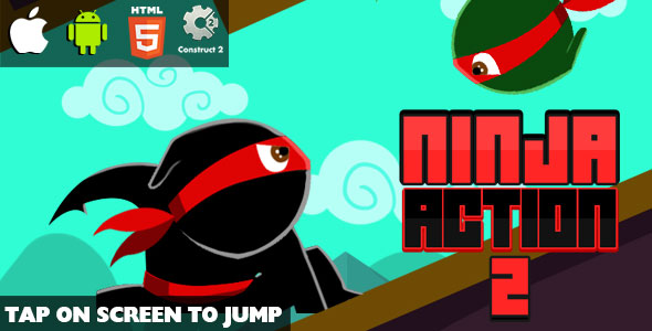 Ninja Action 2 - HTML5 Game (CAPX)