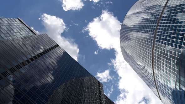 Corporate Buildings and  Clouds