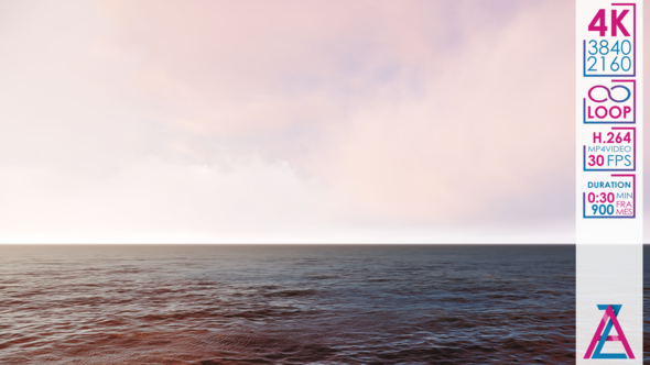 Light Gray Gray Pink Sky and Clouds over the Ocean at Dawn alt