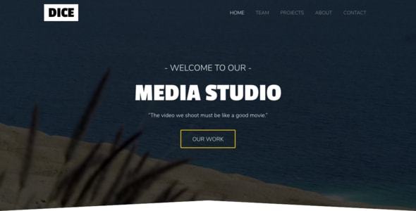 Dice - Media Studio Bootstrap 4 One Page