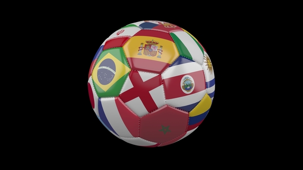 Soccer Ball with Flags of Countries of World on Transparent alt