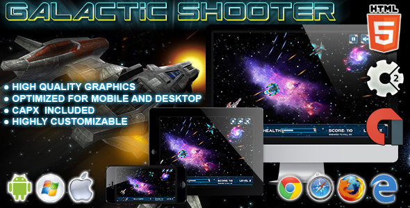 Galactic Shooter - HTML5 Construct 2 Game