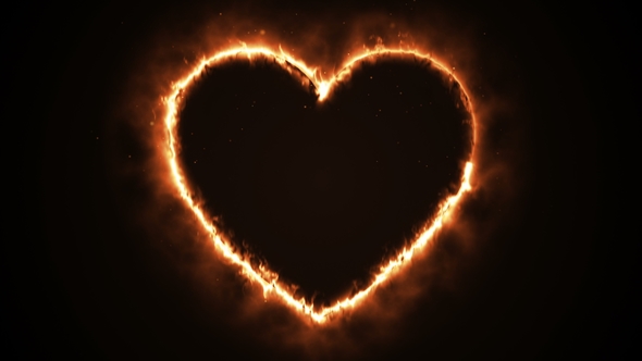 Burning Heart Shape with Sparks alt